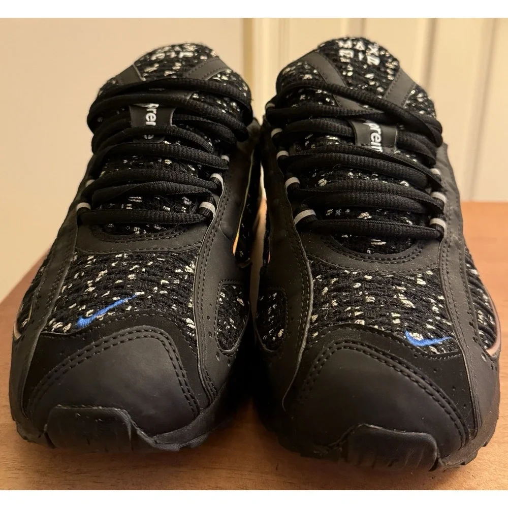 NIKE AIR MAX‎ TAILWIND 4 SUPREME BLACK HYPER COBALT AT3854-001 Men's 10.5 EUC